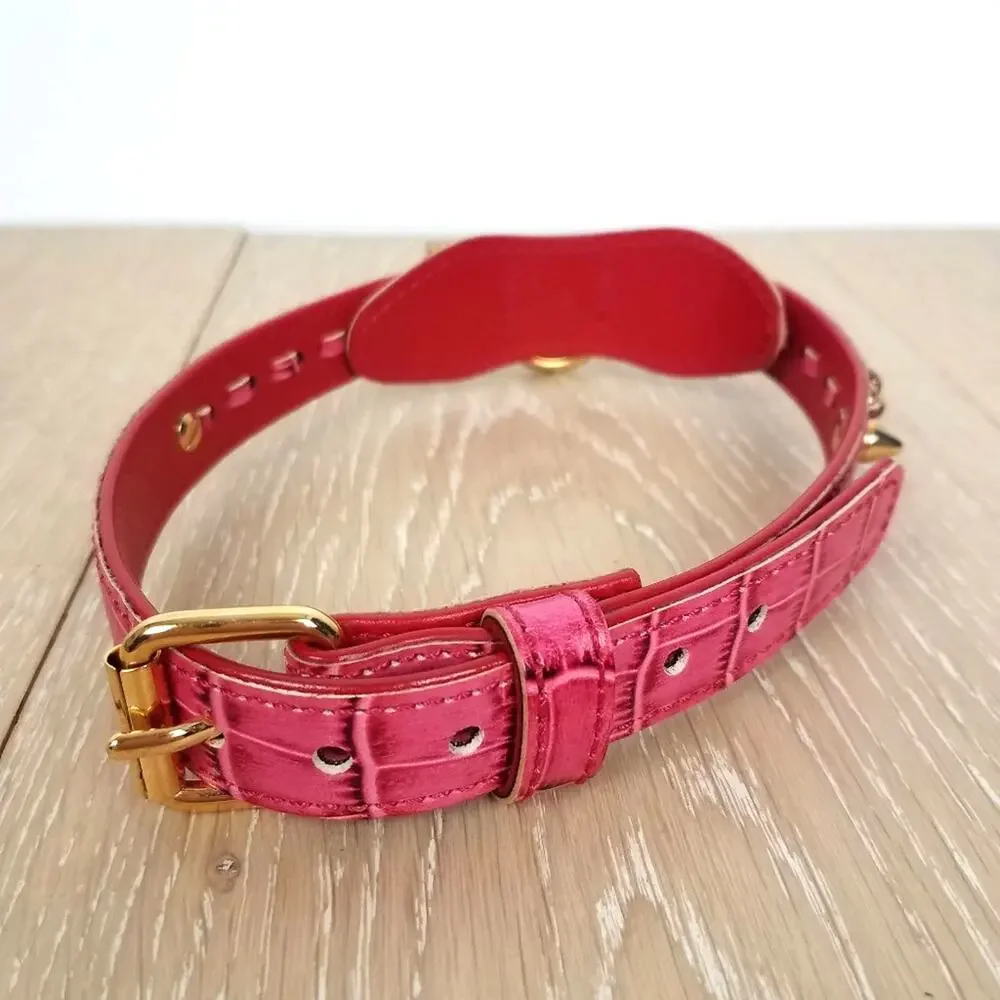 Olivia Riegel | Pink Dog Collar Swarovski Crystals Small to Medium